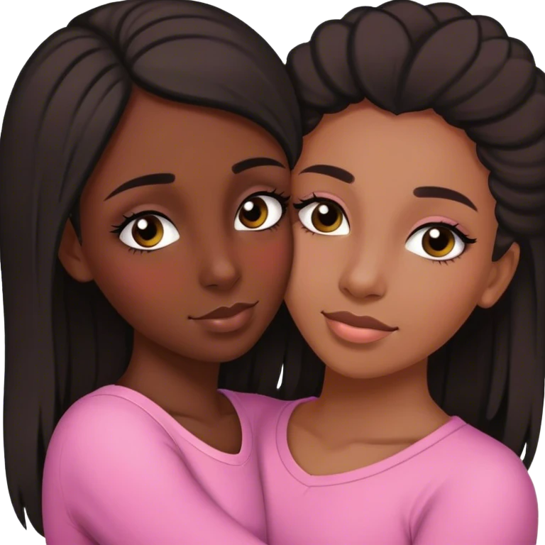 mom and teenage daughter that has eyelashes duo black girls  emoji