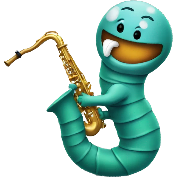 Worm playing saxophone  emoji