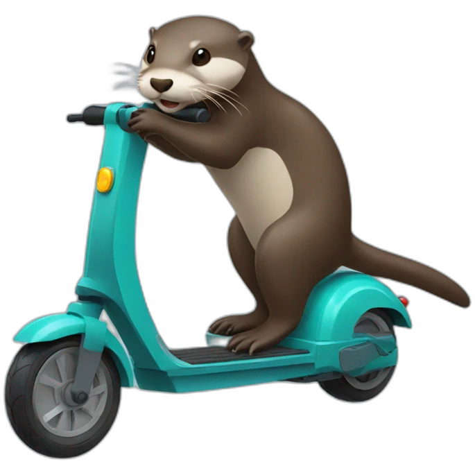 otter using an electric scooter emoji
