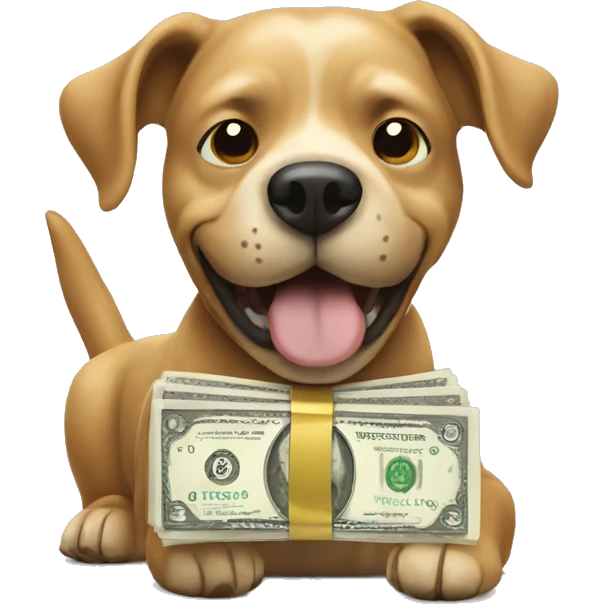 dog holding money  emoji