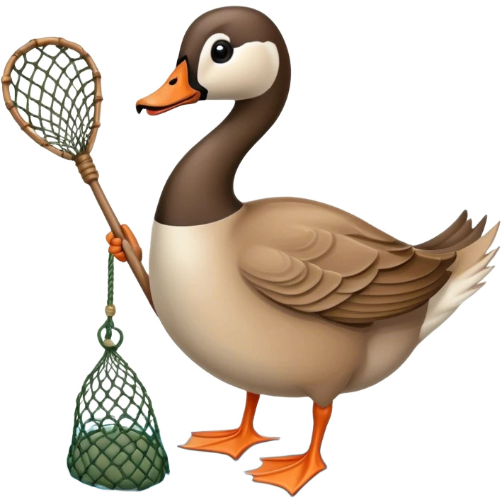 Canadian Goose Fishing with a net emoji