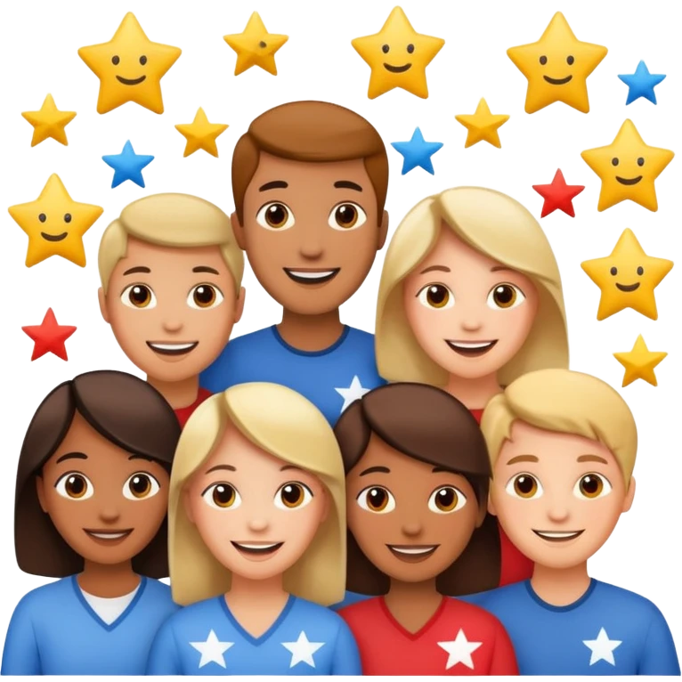 Make me an emoji for an app. The emoji is to highlight "social", "Real people", Reviews, trust, and brand recognition emoji