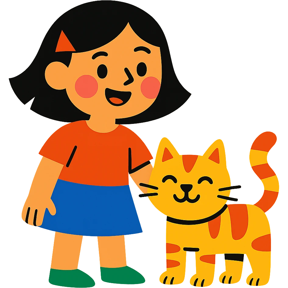 a girl and a cat emoji