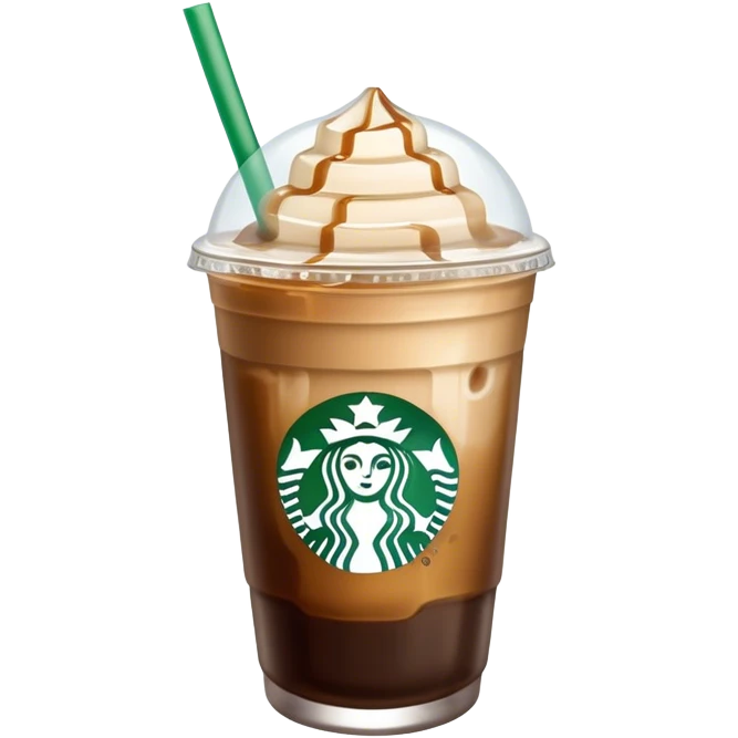 Starbuck ice coffee with ice cubes emoji