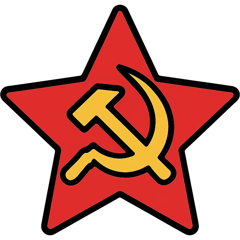 Communist red star with hammer and sickle emoji