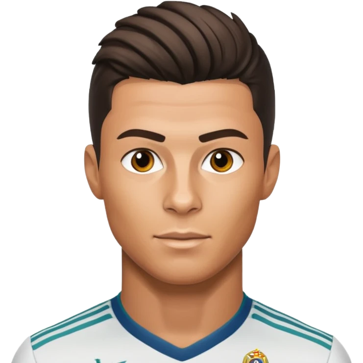 Cristiano Ronaldo portrait with his iconic hairstyle emoji