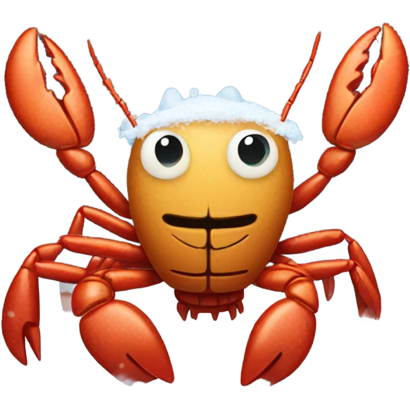 Cold Crawfish  with falling snowflakes  emoji