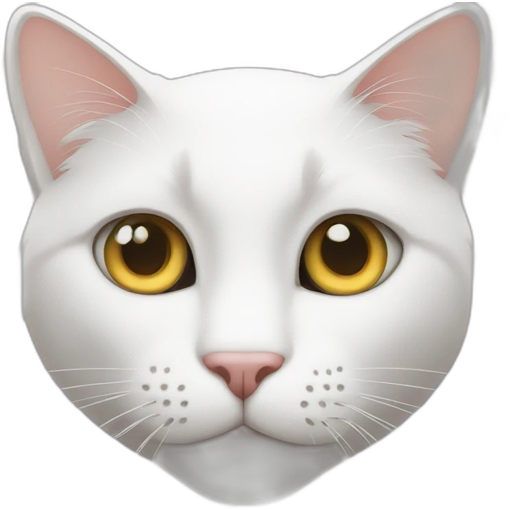 A suspicious white cat emoji