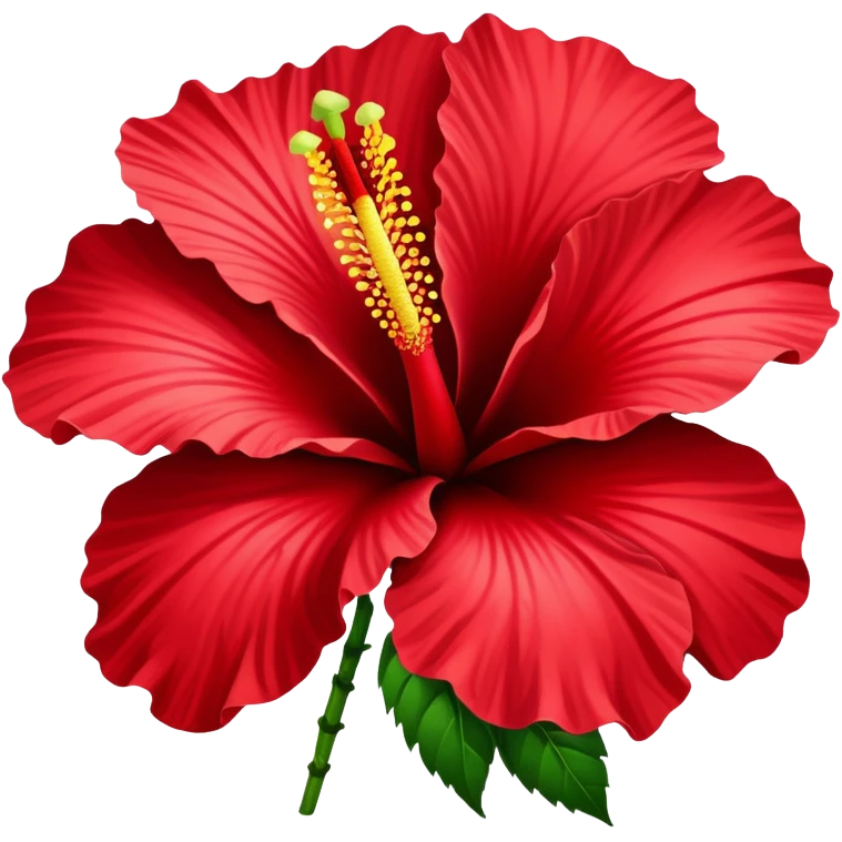 Vibrant red cotton rose hibiscus flower with large petals and prominent stamen emoji