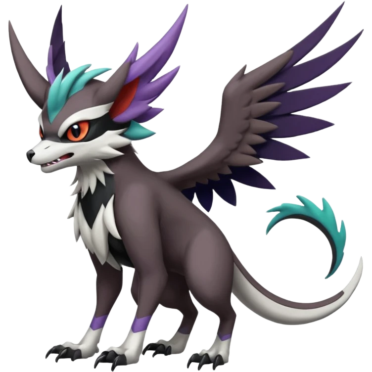 Noibat-Noivern-Mightyena-Silvally-Fakémon-hybrid-creature (full body)  emoji