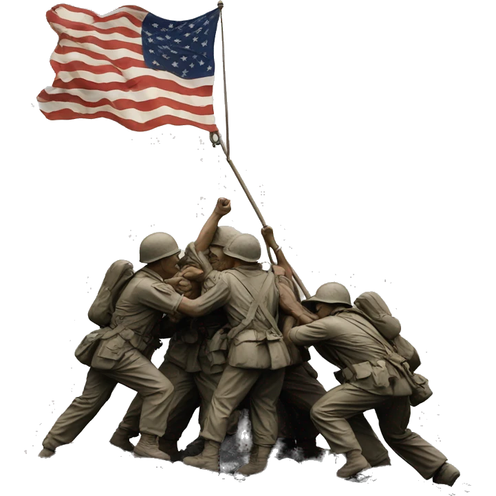 Raising the flag on Iwo Jima emoji