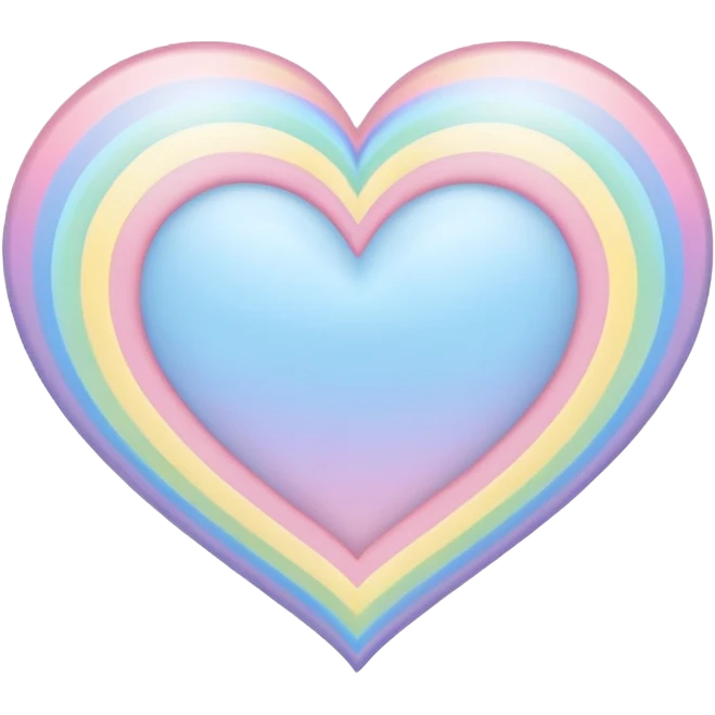 pastel heart with a gentle rainbow arc emoji