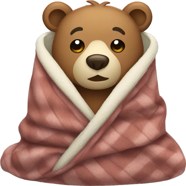 bear cozy in blanket emoji