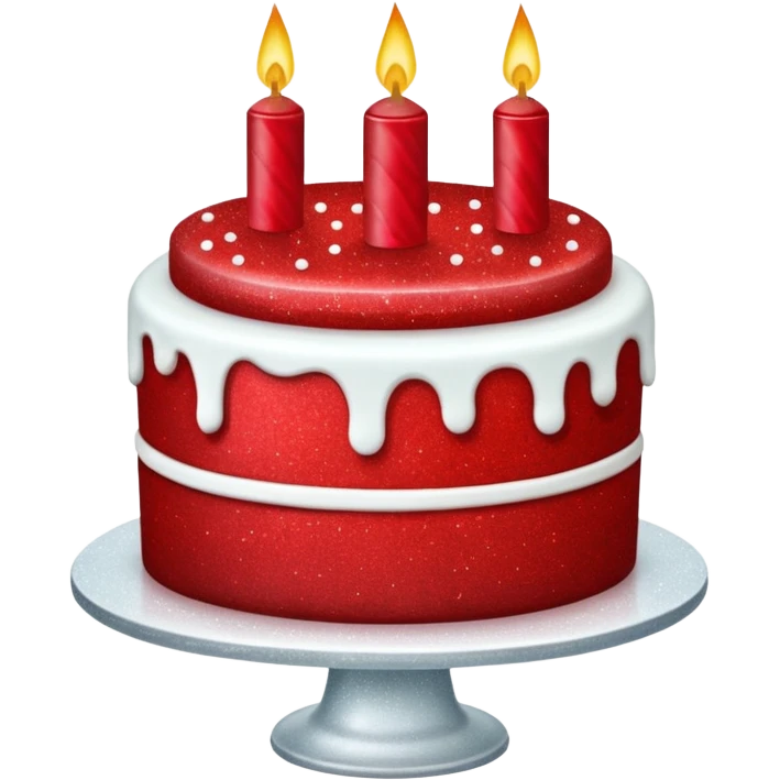 red glitter cake emoji