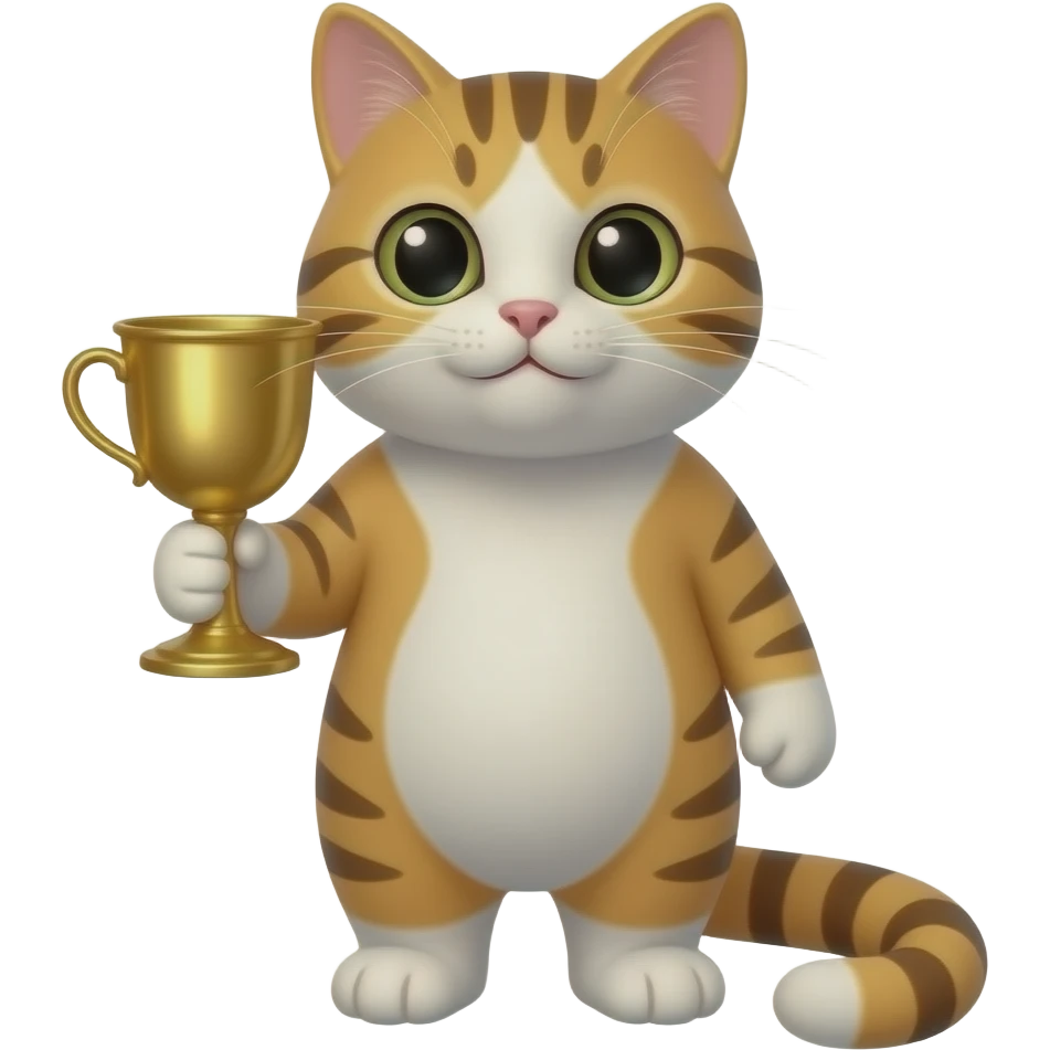 cat holding a gold cup emoji
