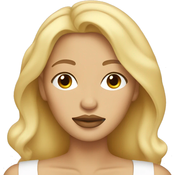 blonde woman sleeping with skin toned lips emoji