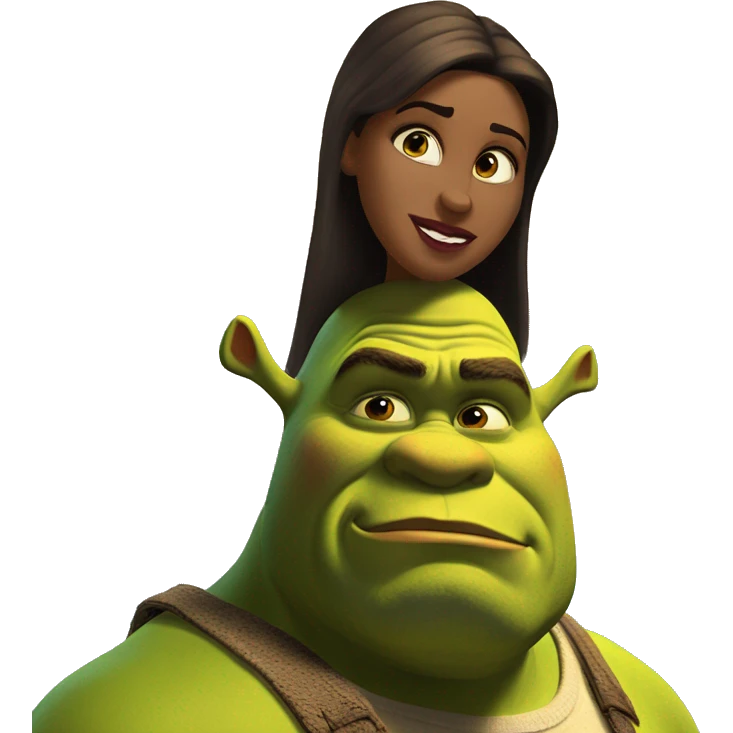 Handsome shrek on date while wife looks mad emoji