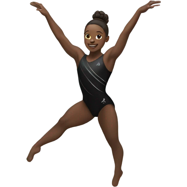black gymnast doing flip emoji