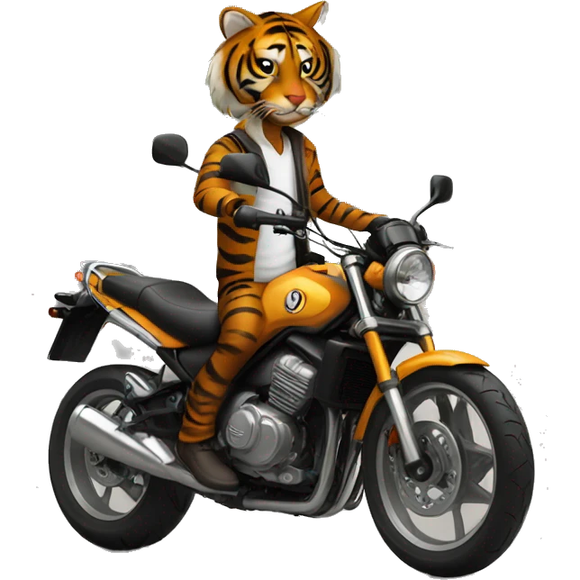 street broad moto with tiger emoji