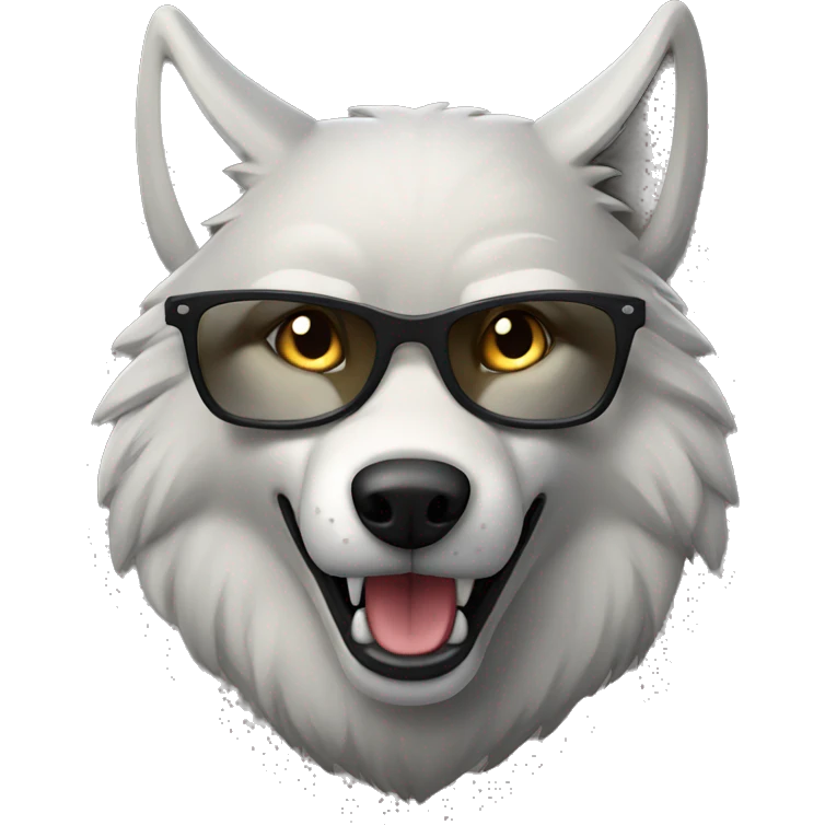 Cool wolf emoji