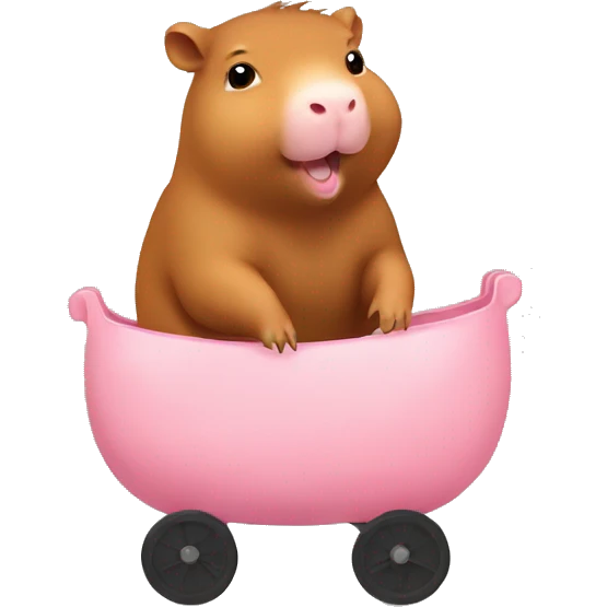 capybara riding a baby pig emoji