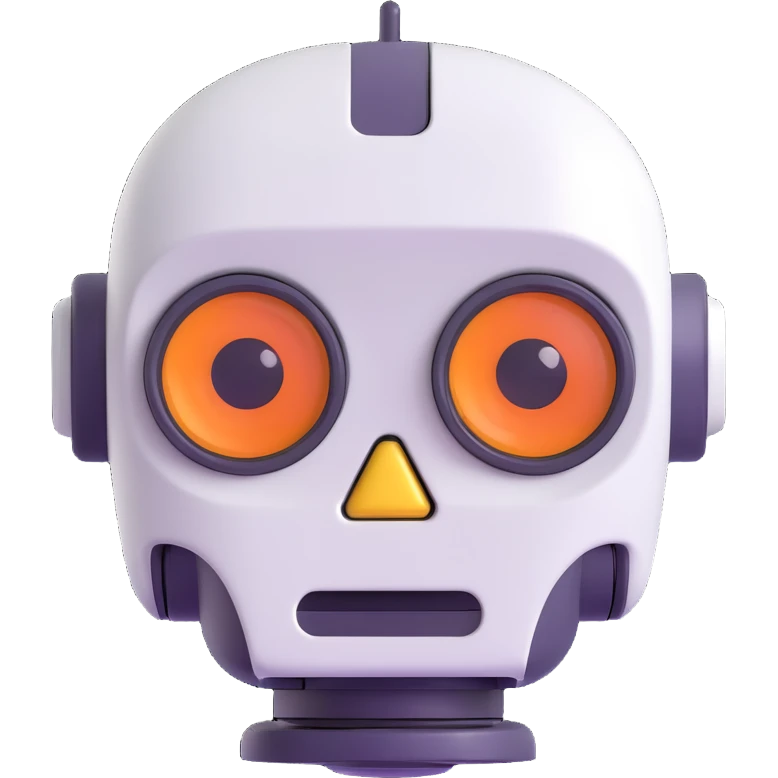 Cute robot assistant head, nice emoji
