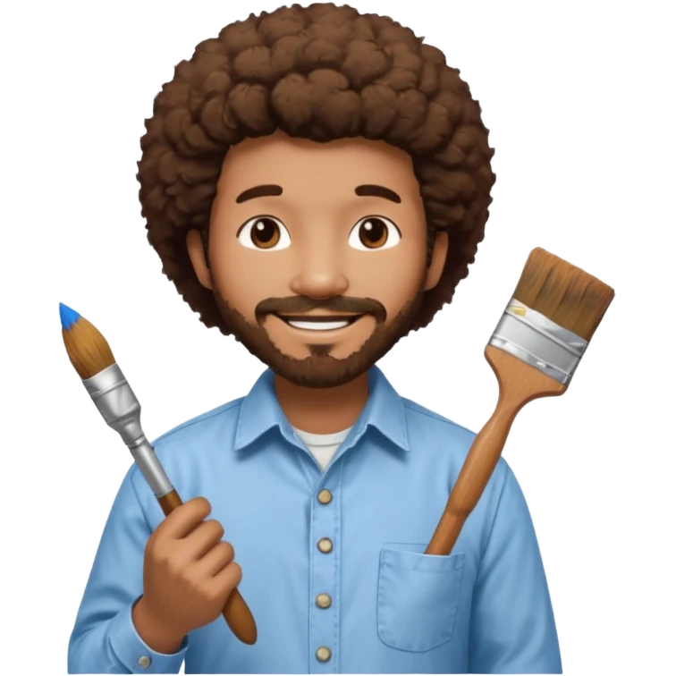 Bob Ross painting emoji