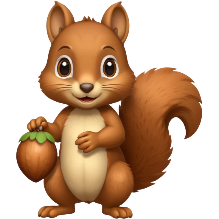 A playful squirrel holding an acorn with both paws.












































 emoji