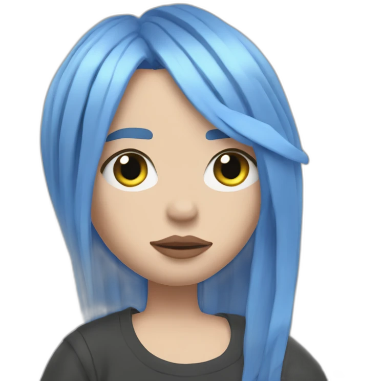 Billie eilish chanteuse 2018 cheveux bleus emoji