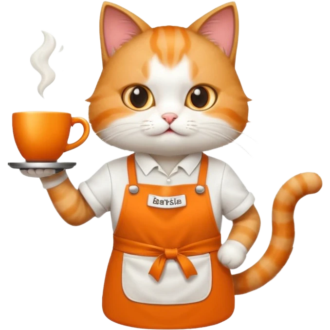 Cat barista fighting crime emoji