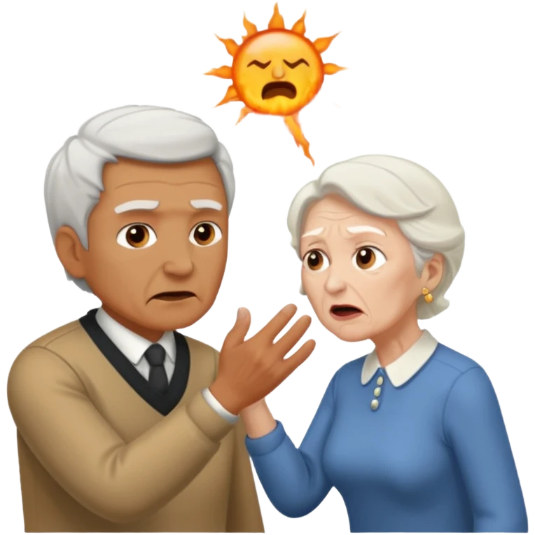 Someone hitting an old lady emoji