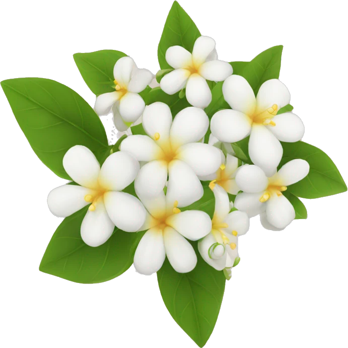 jasmins flowers with leafs emoji