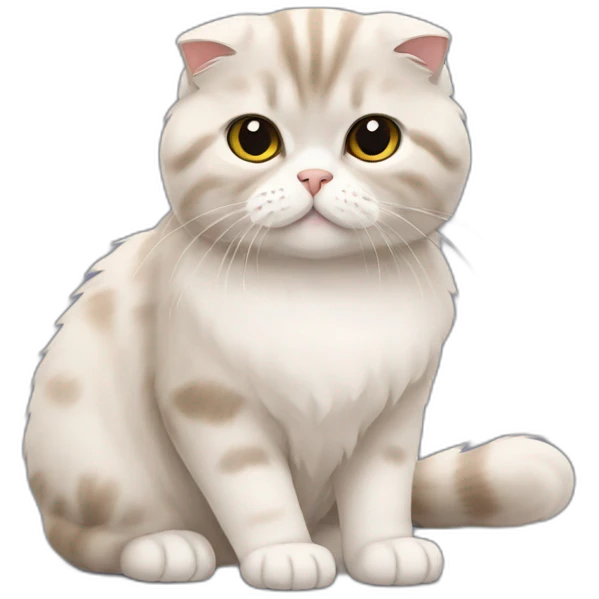 cat scottish fold with long furr emoji