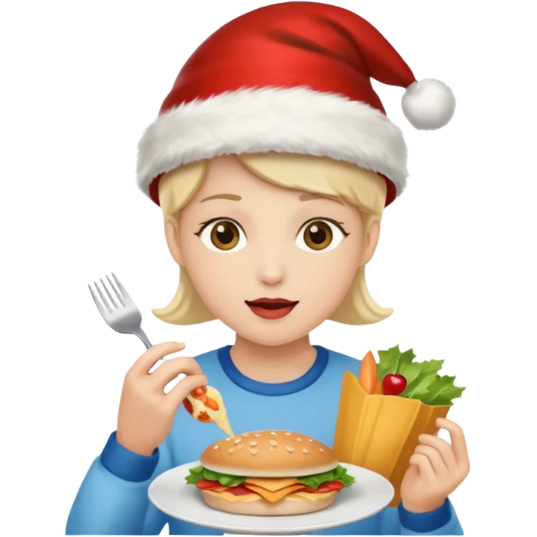 christmas character eating lunch emoji