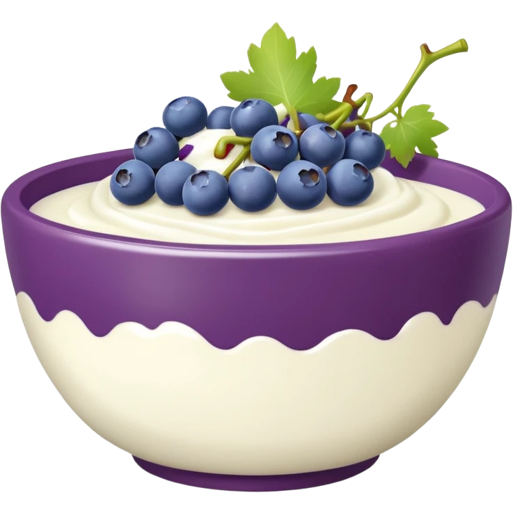 yoghurt bowl with grapes and blueberries emoji