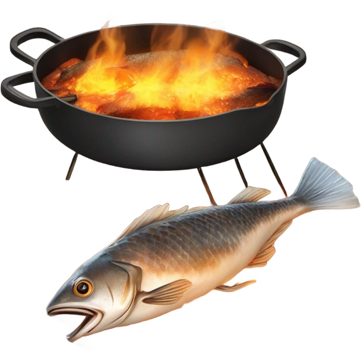 Fish on fire emoji