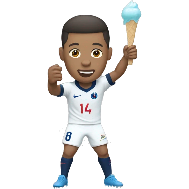 Mbappé qui mange une glace emoji