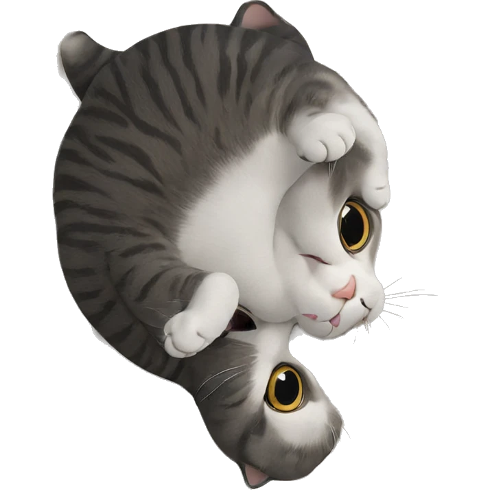 realistic cat holding attention emoji