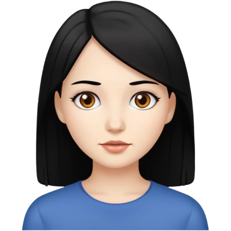 professional with white skin, straight hair black, brown eyes, woman emoji