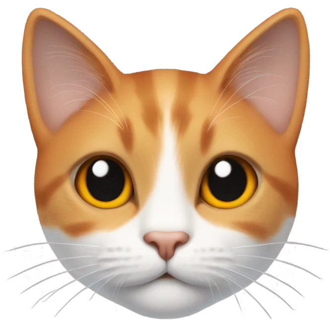 Cat with black clover shape on face with orange and white  emoji
