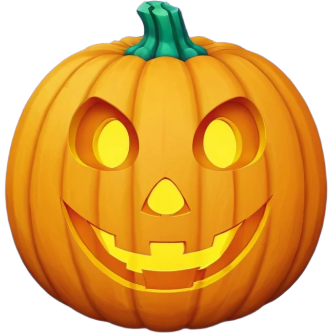 glowing jack-o'-lantern, purple and cyan colors emoji