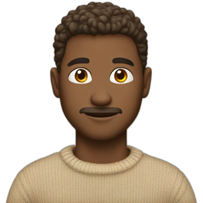 Man wearing sweater beige emoji
