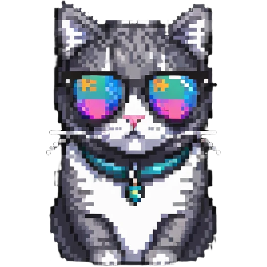 Cat wearing sunglasses, cool and relaxed emoji
