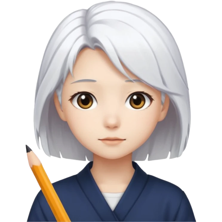 animie dziewczynka białe włosy  kreskuwki pisze he j emoji