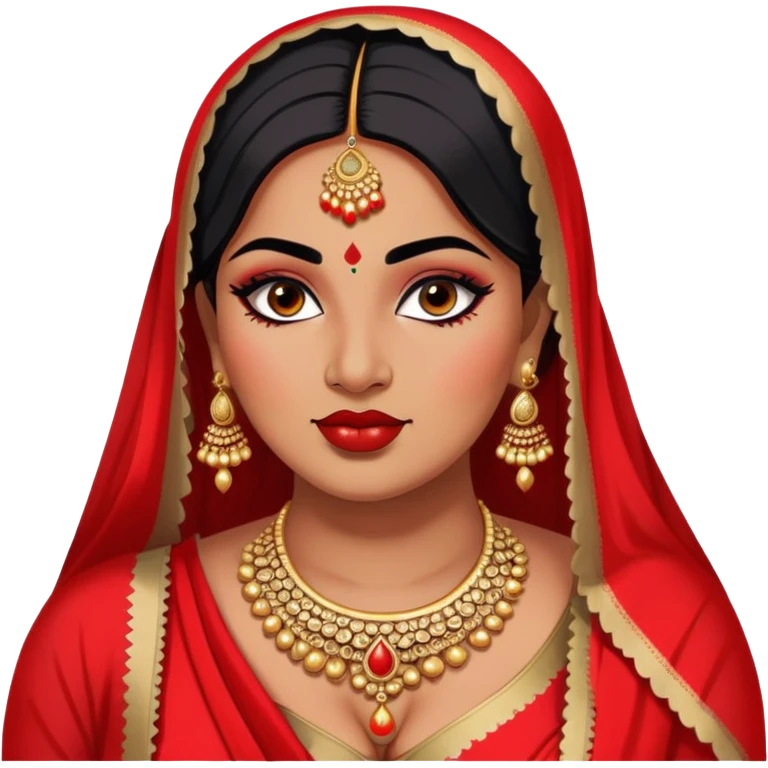 big plus size, indian, dupatta, baddie,pretty, makeup, bright red lipgloss, black eyeliner, emoji