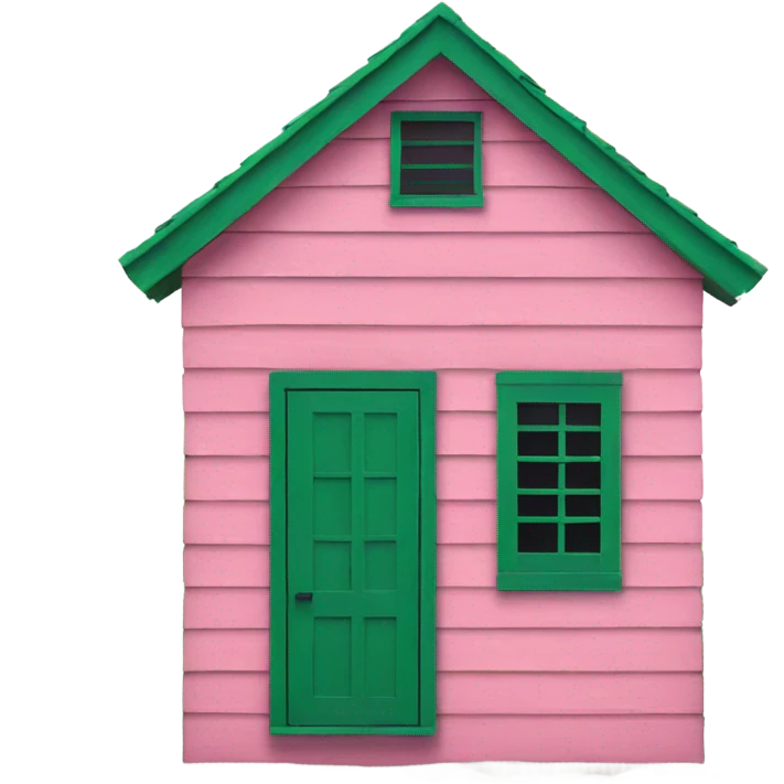 Small pink shack green shutters emoji