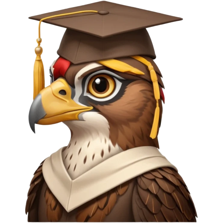falcon with a grad cap - semi realistic emoji