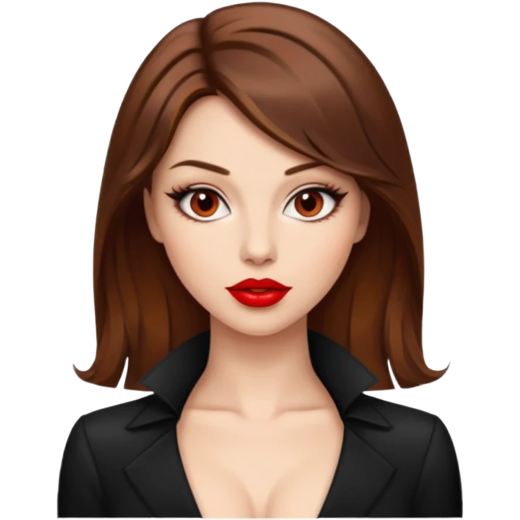 sexy mistress, brown hair emoji