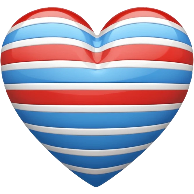 White blue red stripe heart  emoji