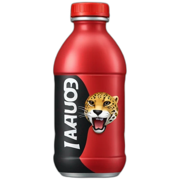 a jaguar drinking a black and red energy drink named jaguar emoji